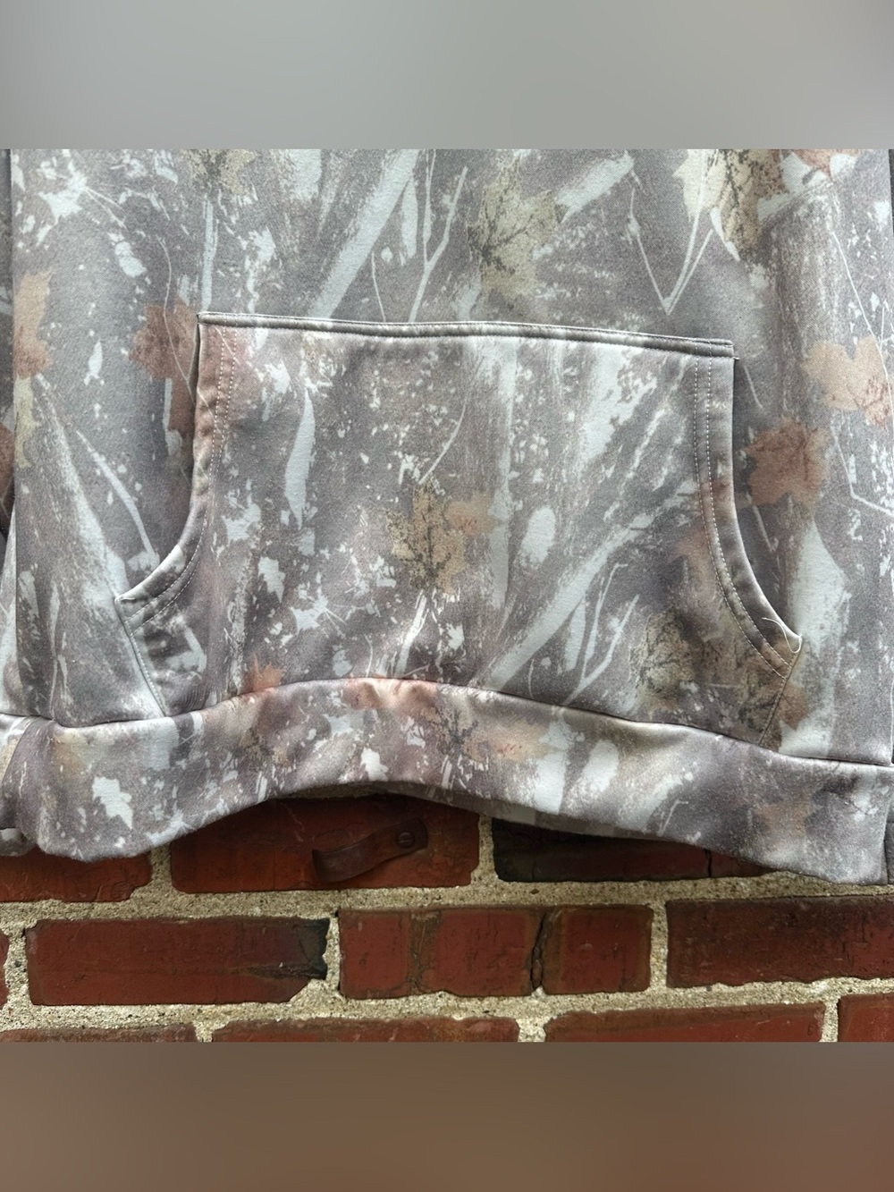 Camouflage Hoodie Pullover Sweatshirt Mens XXL Pastel Light Multi Leaf Tree Camo - Picture 5 of 14